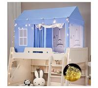 Bunk Bed Canopy with Lights and Frame - Elegant Bed Netting for Girls - Stainless Steel Curtains for Bedroom Decor