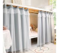 Bunk Bed Curtains for Loft Beds - Breathable Canopy Drapes for Dorms, Dustproof Privacy & Stylish Bedroom Decor for Kids and Adults - Blue Color