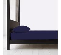 Bunk Bed Fitted Sheet 100% Egyptian Cotton 200 Thread Count 2ft 6'' (76cmX190cm) Hotel Quality Bedding Set (Navy, Small Single Bed)