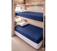 Bunk Bed Fitted Sheet Small Single Bed - 25cm Deep - Soft, EasyCare Mattress Cover - Ideal for Bunk Beds, Caravans & Kids’ Bedrooms (Navy Blue)