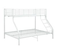 vidaXL Bunk Bed Frame White Metal 140x200cm/90x200cm Solid Bedroom Single Bed