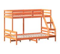 Bunk Bed Kids Twin Sleeper 90x200/120x200 cm Wax Brown Solid Wood Pine vidaXL