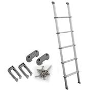 Bunk Bed Ladder for Rv Trailer, Aluminium Alloy Top Bunk/Camper/House Motorhome Attic Stairs，Lightweight 5 Step Hook-on Climb Ladder with Mounting Brackets