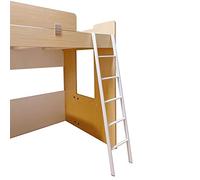 Bunk Bed Ladder Replacement, Dorm Room Home Bedroom Loft Top Bunks Ladder Only with Adjustable Hooks for Camper Rv Trailers Motorhome, Floor 4 5 6 Step Climb Ladder (Color : White, Size : 1.