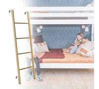 Bunk Bed Ladder RV Twin Bed Bunk Ladder with Hooks, Gold Metal Frame Bed Side Ladder - 116cm/ 130cm/ 140cm/ 150cm, Trailer Travel Universal Climb Ladder (Size : 116cm/45)