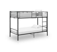 vidaXL Bunk Bed Black Metal 90x200cm Bedroom Loft Bed Twin Sleeper for Kids