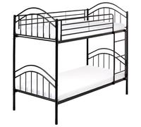 Beliani Bunk Bed Metal Chartres 90 X 200 Cm Eu Single Black, Black