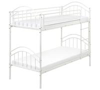 Beliani Bunk Bed Metal Chartres 90 X 200 Cm Eu Single White, White