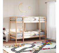 Bunk bed Natural Solid Pine Wood 90x200 cm Twin Loft Space-Saving Ladder Single