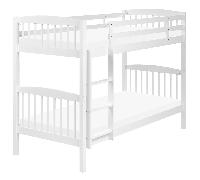 Beliani Bunk Bed Pine Wood Revin 90 X 200 Cm Eu Single White, White