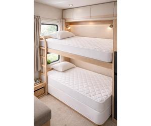 Bunk Bed Quilted Mattress Protector Small Single Bed - Super Soft Fitted Cover, Ideal for Bunk Beds & Caravans