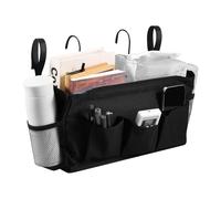 Bunk Bed Shelf Bedside Hanging Storage Caddy Large Capacity Bedside Storage Pocket Organiser Multi-functional Tidy Bed Clutter Sorting Hanging Basket Magazine Book Storage Bag for Dormitory (Black)