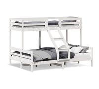Bunk Bed Solid Pine White 207x145.5x145 cm 80x200/140x200 Frame RusticTwinRails [EEK: A]