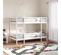 Bunk Bed Solid Pine Wood White 90x190cm Single with Ladder & Guardrail Rustic XL