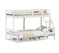 Bunk Bed White Solid Pine Wood 80x200/120x200 cm Compact 207x125.5x145 LoftBedXL