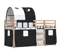 (black, 90 x 200 cm) vidaXL Bunk Bed with Curtains Kids Twin Sleeper Blue 90x190 cm Solid Wood Pine