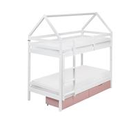 Bunk Bed with Drawers House Pine Wood TERNAS 90 x 200 cm (EU Single) Pink