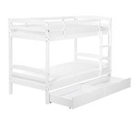 Beliani Bunk Bed With Drawers Pine Wood Regat 90 X 200 Cm Eu Single White, White