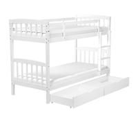 Bunk Bed with Drawers Pine Wood REVIN 90 x 200 cm (EU Single) White