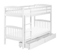 Bunk Bed with Drawers REVIN Pine Wood White 90 x 200 cm (EU Single)