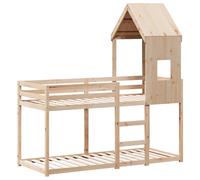 Bunk Bed with Roof Kids Twin Sleeper Bed Frame Loft Bed Solid Wood Pine vidaXL