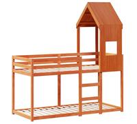 Bunk Bed with Roof Kids Twin Sleeper Bed Frame Loft Bed Solid Wood Pine vidaXL