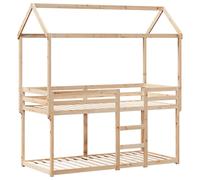 Bunk Bed with Roof Kids Twin Sleeper Bed Frame Loft Bed Solid Wood Pine vidaXL