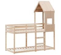 Bunk Bed with Roof Kids Twin Sleeper Bed Frame Loft Bed Solid Wood Pine vidaXL