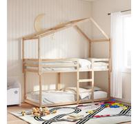 Bunk Bed with Roof Kids Twin Sleeper Bed Frame Loft Bed Solid Wood Pine vidaXL