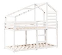 Bunk Bed with Roof Kids Twin Sleeper Bed Frame Loft Bed Solid Wood Pine vidaXL