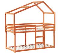 Bunk Bed with Roof Kids Twin Sleeper Bed Frame Loft Bed Solid Wood Pine vidaXL