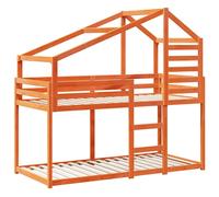 Bunk Bed with Roof Kids Twin Sleeper Bed Frame Loft Bed Solid Wood Pine vidaXL