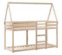 Bunk Bed with Roof Kids Twin Sleeper Bed Frame Loft Bed Solid Wood Pine vidaXL