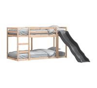 Bunk Bed with Slide and Ladder Loft Bed Kids Bed Frame Solid Wood Pine vidaXL