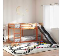 Bunk Bed with Slide&Ladder without Mattress Wax Brown 75x190 cm Small Single