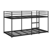 Bunk Bed without Mattress Bed Frame Loft Bed Home Bedstead Black Steel vidaXL