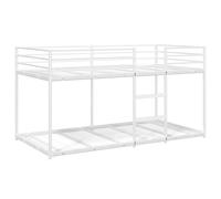Bunk Bed without Mattress Bed Frame Loft Bed Home Bedstead White Steel vidaXL