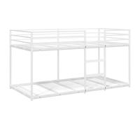 Bunk Bed without Mattress Bed Frame Loft Bed Home Bedstead White Steel vidaXL