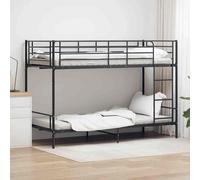 vidaXL Bunk Bed Black Metal 90x200cm Bedroom Loft Bed Twin Sleeper for Kids