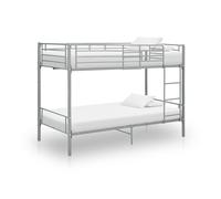 Bunk Bed without Mattress Grey Metal 90x200 cm
