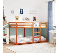 Bunk Bed without Mattress Wax Brown 90x190 cm Single Solid Wood Pine