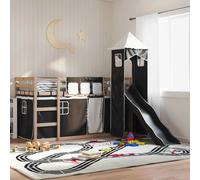 Bunk Bed without Mattress with Slide White and Black 80x200 cm