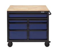 BUNKER® 08222 7 Drawer 41" Workbench Roller Tool Cabinet - Blue