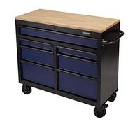 BUNKER 08222 Workbench Roller Tool Cabinet, 7 Drawer, 41", Blue
