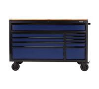 BUNKER® 08237 10 Drawer 56" Workbench Roller Tool Cabinet - Blue