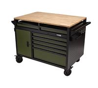 BUNKER Multi-Functional Workbench Roller Tool Cabinet, 14 Drawer, 48", Green