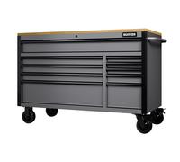BUNKER 10 Drawer Workbench Roller Tool Cabinet 56" Light Grey Wood Worktop 31760