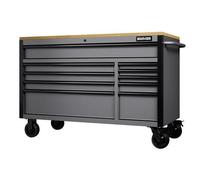 BUNKER 10 Drawer Workbench Roller Tool Cabinet 56" Light Grey Wood Worktop 31760