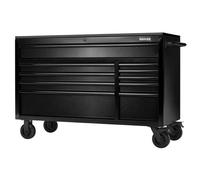 Draper 27408 Bunker 10 Drawer Workbench Roller Tool Cabinet With Black Stainless Steel Worktop, 56"