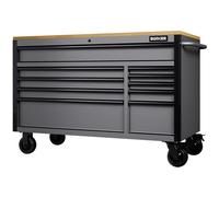 Bunker 31760 10 Drawer Workbench Roller Tool Cabinet, 56", Light Grey